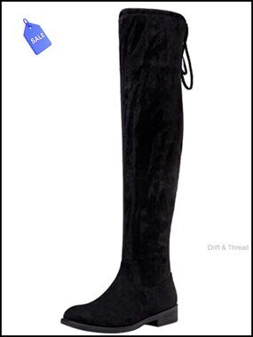 Synthetic Suede Over the Knee Flat Heel Thigh High Boots